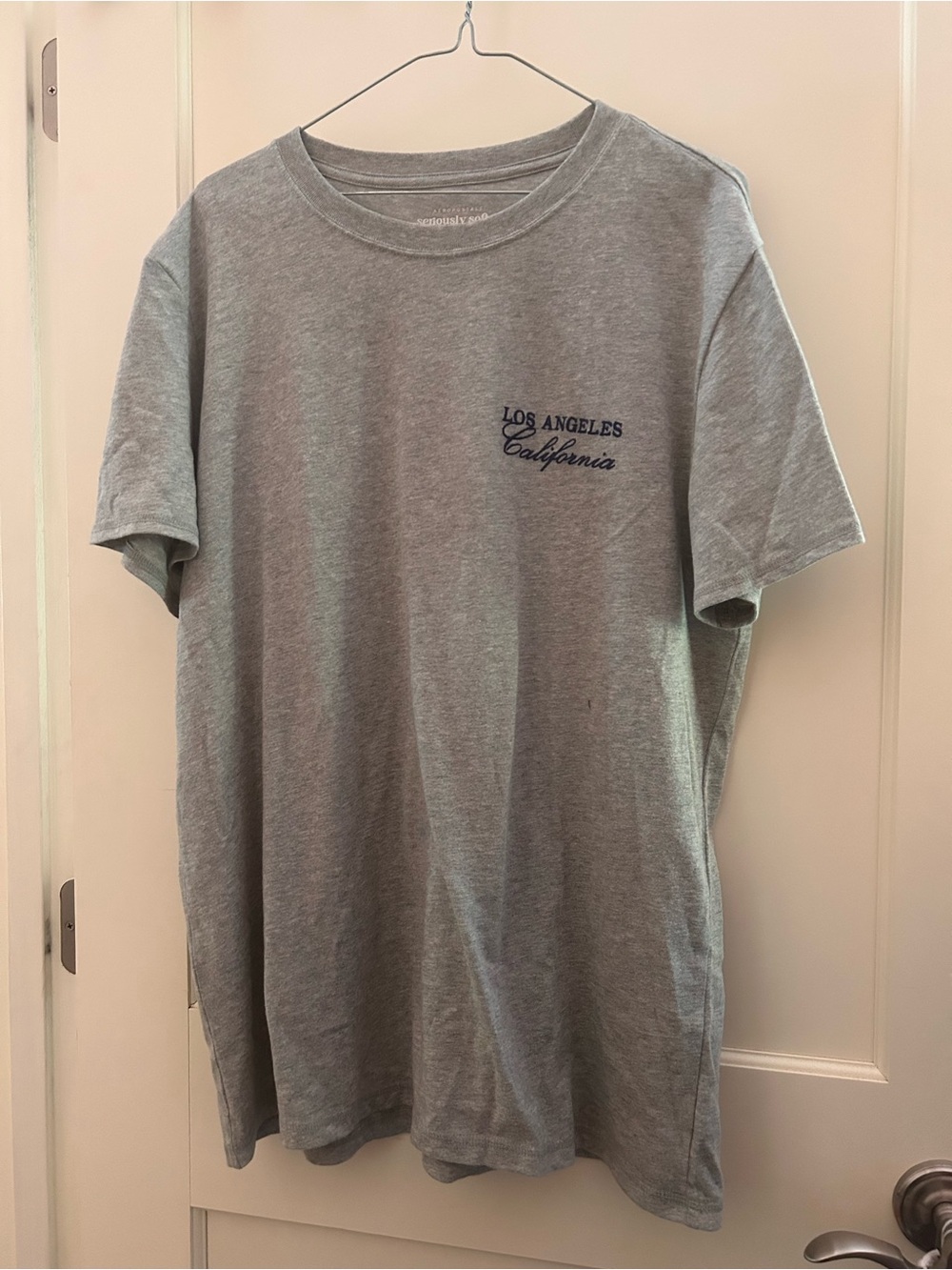 Aeropostale Men's Seriously Soft Crewneck Tee in Light Gray